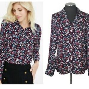 Express Floral Blouse - Black and Red